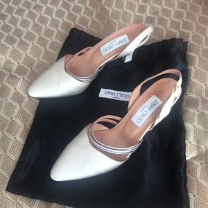 Jimmy Choo White Satin wedding shoe